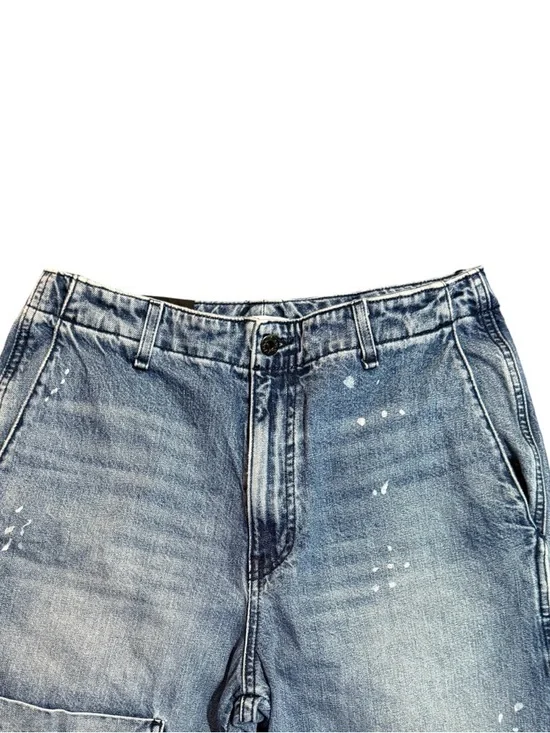 ASKK NY Carpenter Mammoth In Mulholland Paint Splatter Wide Leg High Rise Crop - Picture 3 of 10